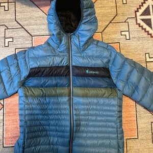 Cotopaxi Teal and Black Hooded Jacket